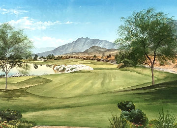 Untitled Desert Golf Landscape 23x28 Original Painting - Jacob Collins Untitled Desert Golf Landscape 23x28 Original Painting - Jacob Collins