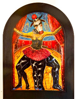 La Vaca Lulu 1993 90x67 Super Huge Original Painting - Alejandro Colunga La Vaca Lulu 1993 90x67 Super Huge Original Painting - Alejandro Colunga