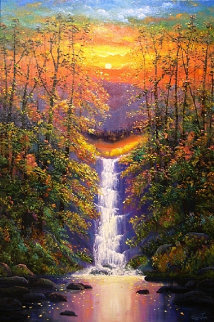 Peaceful Waterfall 36x40 Super Huge Original Painting - Connie Tom Peaceful Waterfall 36x40 Super Huge Original Painting - Connie Tom