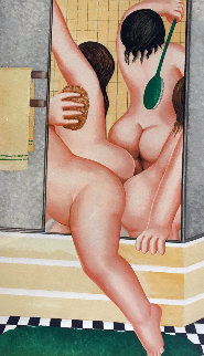 A Bathroom 1987 Limited Edition Print - Beryl Cook A Bathroom 1987 Limited Edition Print - Beryl Cook