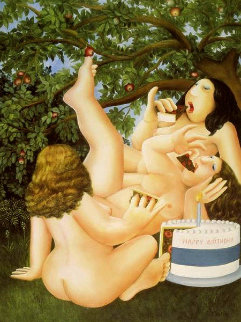 Birthday Cake 2005 Limited Edition Print - Beryl Cook Birthday Cake 2005 Limited Edition Print - Beryl Cook