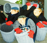 Dustbinmen 1987 Limited Edition Print by Beryl Cook - 0 Dustbinmen 1987 Limited Edition Print by Beryl Cook - 0