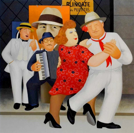 Tango Busking Limited Edition Print - Beryl Cook