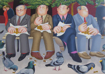 Lunch in the Garden 2002 Limited Edition Print - Beryl Cook Lunch in the Garden 2002 Limited Edition Print - Beryl Cook