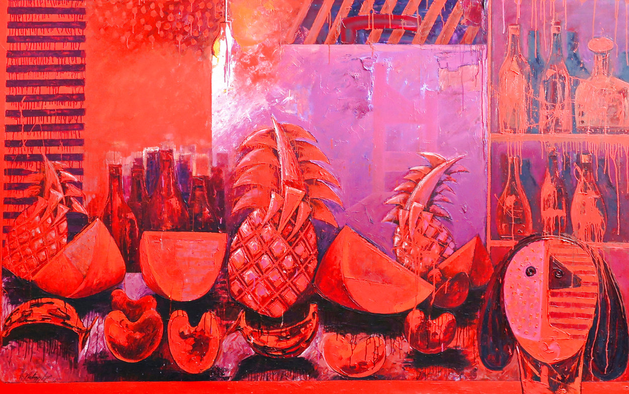 Bodegon With Fruit 2000 62x59 Super Huge Original Painting by Vladimir Cora Bodegon With Fruit 2000 62x59 Super Huge Original Painting by Vladimir Cora