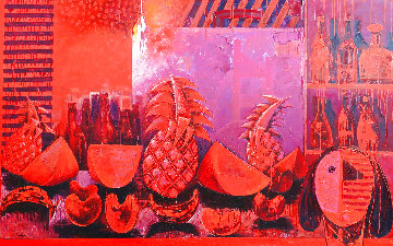 Bodegon With Fruit 2000 62x59 Super Huge Original Painting - Vladimir Cora Bodegon With Fruit 2000 62x59 Super Huge Original Painting - Vladimir Cora