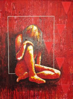 Figura #8 2001 32x24 Original Painting - Vladimir Cora Figura #8 2001 32x24 Original Painting - Vladimir Cora