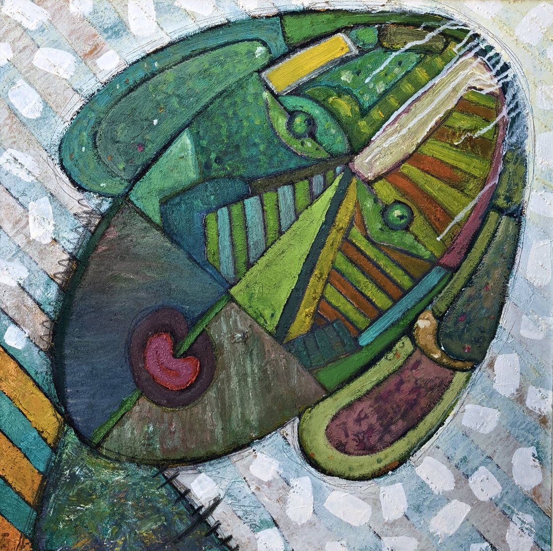 Retrato 1996 32x32 Original Painting by Vladimir Cora Retrato 1996 32x32 Original Painting by Vladimir Cora