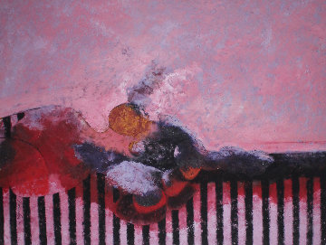 La Cita 1990 62x54 Original Painting - Vladimir Cora La Cita 1990 62x54 Original Painting - Vladimir Cora