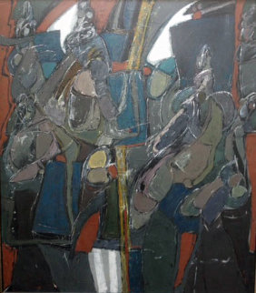 Las Senoritas De Tac 1984 77x70 Original Painting - Vladimir Cora Las Senoritas De Tac 1984 77x70 Original Painting - Vladimir Cora