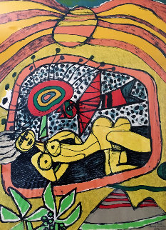 Nude And Bird 1971 Limited Edition Print - Guillaume Corneille Nude And Bird 1971 Limited Edition Print - Guillaume Corneille