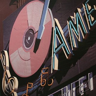 American Hi Fi Limited Edition Print - Robert Cottingham American Hi Fi Limited Edition Print - Robert Cottingham