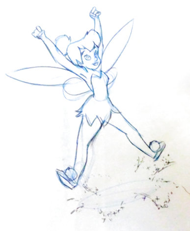 Return to Never Land Tinker Bell Animation Drawing (Disney) 2002 19x14 Drawing -  Courvoisier Disney Cels
