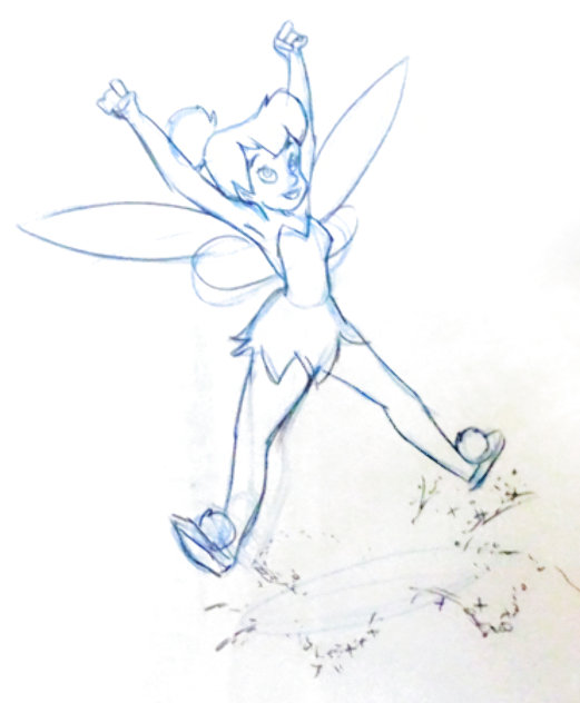Return to Never Land Tinker Bell Animation Drawing (Disney) 2002 19x14 Drawing by  Courvoisier Disney Cels