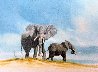 Untitled (Elephants) Watercolor 1995 26x32 Watercolor by Craig Bone - 0