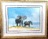 Untitled (Elephants) Watercolor 1995 26x32 Watercolor by Craig Bone - 1