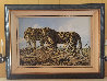 Leopard Lovers At Chitake Springs 1995 35x47 Original Painting by Craig Bone - 4