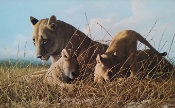 Mother Feeding Cubs 24x32 Original Painting - Craig Bone Mother Feeding Cubs 24x32 Original Painting - Craig Bone