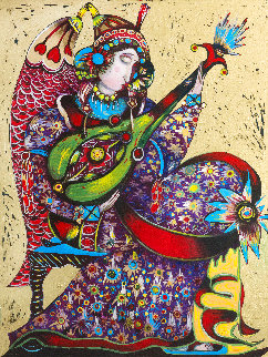 Green Mandolin Limited Edition Print - Toller Cranston Green Mandolin Limited Edition Print - Toller Cranston