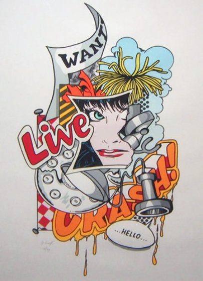 CRASHGATE クラッシュゲート FLYME 額装　絵画 Wanted 1989 by Crash (John Matos) - For Sale on Art Brokerage