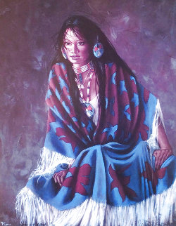 Blue Shawl 1991 Limited Edition Print - Penni Anne Cross Blue Shawl 1991 Limited Edition Print - Penni Anne Cross