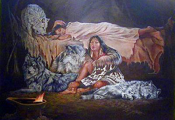 Wolves And Caribou; My Furs And Friends 1993 Limited Edition Print - Penni Anne Cross Wolves And Caribou; My Furs And Friends 1993 Limited Edition Print - Penni Anne Cross