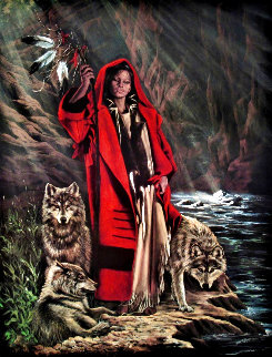 Red Ridinghood and Her Wolves Limited Edition Print - Penni Anne Cross Red Ridinghood and Her Wolves Limited Edition Print - Penni Anne Cross