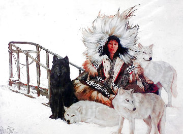 Agnjnauq Amaguut; Inupiaq (Woman With Her Wolves) 1990 Limited Edition Print - Penni Anne Cross Agnjnauq Amaguut; Inupiaq (Woman With Her Wolves) 1990 Limited Edition Print - Penni Anne Cross