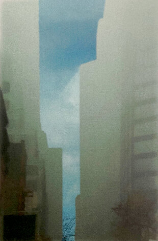 Fog-Defog (Sky Building) 2004 26x19 Original Painting - Arturo Cuenca