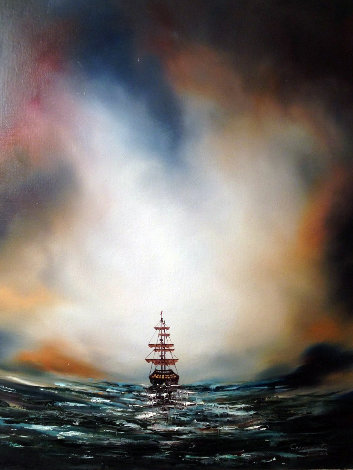 Morning Sail 23x19 Original Painting - Dan Cumpata