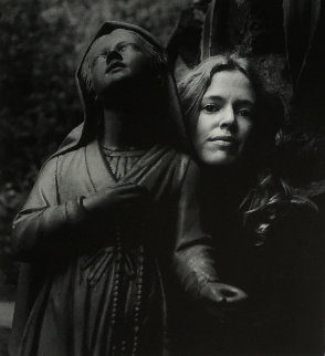 Untitled (Girl Posing With Statue St Bernadette) 1973 Photography - Imogen Cunningham Untitled (Girl Posing With Statue St Bernadette) 1973 Photography - Imogen Cunningham