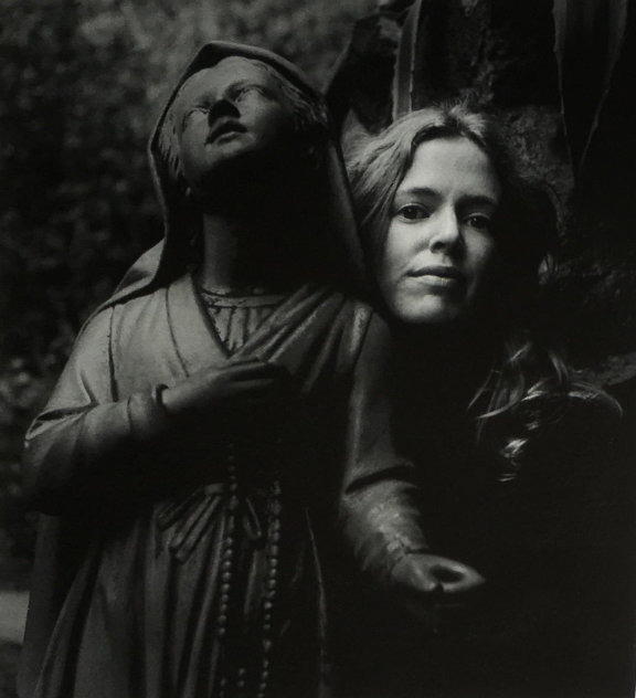 Untitled (Girl Posing With Statue St Bernadette) 1973 Photography by Imogen Cunningham