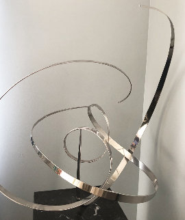 Untitled Stainless Steel  Kinetic  Sculpture 1977 29 in Sculpture - Michael Cutler