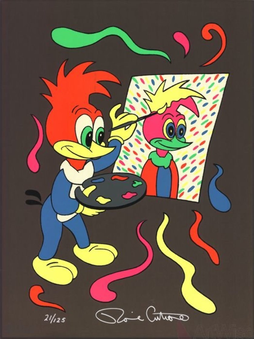 Putting Your Face On (Woody Woodpecker)  1989 Limited Edition Print by Ronnie Cutrone