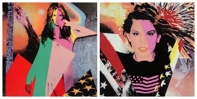 Set of 2: 'Supermodels: Elle McPherson' and 'Supermodels: Cindy Crawford' PP 1996 Limited Edition Print by Ronnie Cutrone