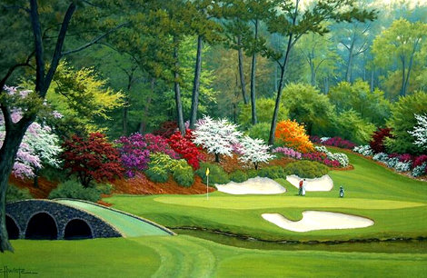 12th Hole of Augusta National 2011 32x44 Huge Original Painting - Charles White