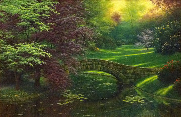 Evening in the Garden 2000 24x36 Original Painting - Charles White Evening in the Garden 2000 24x36 Original Painting - Charles White