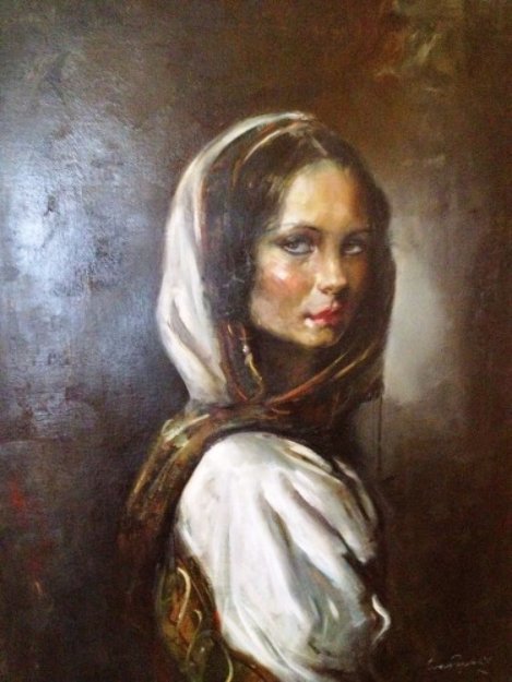 Gypsy Girl Original Painting - Cyrus Afsary