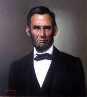 Abraham Lincoln 1960 28x30 Original Painting - Cyrus Afsary