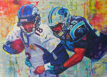 Golden Champions 2015 48x66 - Huge - Peyton Manning Superbowl Original Painting - Roman Czerwinski