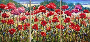 Poppies Paradise 2014 36x72 Huge Original Painting - Roman Czerwinski Poppies Paradise 2014 36x72 Huge Original Painting - Roman Czerwinski