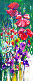 Garden Awakening 2016 36x12 Original Painting - Roman Czerwinski Garden Awakening 2016 36x12 Original Painting - Roman Czerwinski