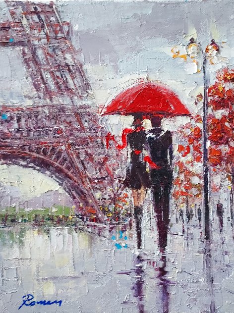 Paris Romance 2012 10x8 Original Painting by Roman Czerwinski