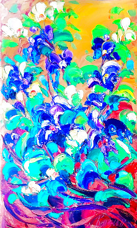 Iris Garden 2016 30x18 Original Painting - Roman Czerwinski