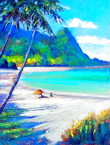 Lumahai Beach 2012 14x11 - Kauai,  Hawaii Original Painting - Roman Czerwinski