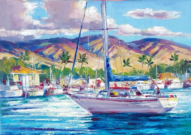 Sailing to Lahaina 2023 12x17 - Maui, Hawaii Original Painting by Roman Czerwinski