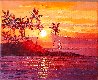 Sunset Sailing in Lahaina 2024 11x13 - Maui, Hawaii Original Painting by Roman Czerwinski - 1