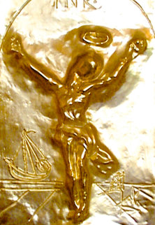 Christ St. John of the Cross Bas Relief Bronze Sculpture 1975 Sculpture by Salvador Dali