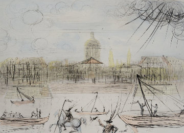 Place de l' Academi / Academie Des Beaux Arts 1975 Limited Edition Print - Salvador Dali Place de l' Academi / Academie Des Beaux Arts 1975 Limited Edition Print - Salvador Dali