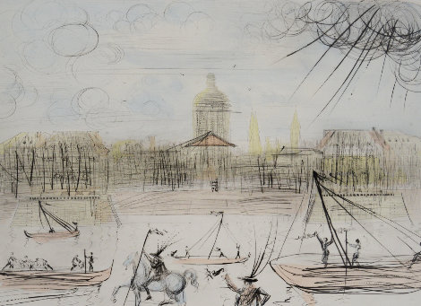 Place de l' Academi / Academie Des Beaux Arts 1975 - Paris, France Limited Edition Print - Salvador Dali